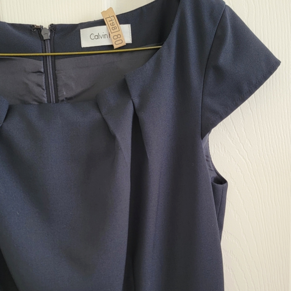 Calvin Klein Navy Blue Women's Sheath Dress, Size 0 - Picture 6 of 10